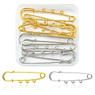 8Pcs 2 Colors Stainless Steel Safety Pins, Kilt Pins with 3 Loop, Golden & Stainless Steel Color, 64x14.6x1.5mm, 4Pcs/color(STAS-YW0001-38)