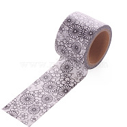 DIY Scrapbook Decorative Paper Tapes, Adhesive Tapes, Flower, White, 30mm(DIY-G003-PC-003)