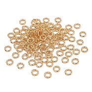 Brass Open Jump Rings, Long-Lasting Plated, Twist Ring, Real 18K Gold Plated, 18 Gauge, 6x1mm, Inner Diameter: 4mm(X-KK-F824-110A-G)