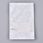 Plastic Zip Lock Bags, Resealable Aluminum Foil Pouch, Food Storage Bags, Rectangle, Maple Leave Pattern, White, 15.1x10.1cm, Unilateral Thickness: 3.9 Mil(0.1mm)(OPP-P002-C03)