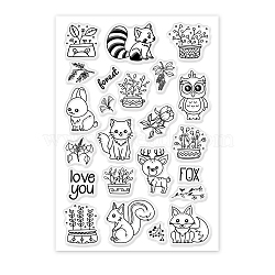 PVC Plastic Stamps, for DIY Scrapbooking, Photo Album Decorative, Cards Making, Stamp Sheets, Animal Pattern, 16x11x0.3cm(DIY-WH0167-56-51)