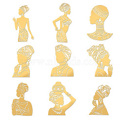 9Pcs 9 Styles Nickel Decoration Stickers, Metal Resin Filler, Epoxy Resin & UV Resin Craft Filling Material, Human, 40x40mm, 1pc/style(DIY-WH0450-046)