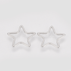 304 Stainless Steel Linking Ring, Star, Stainless Steel Color, 12x11.5x0.8mm(X-STAS-S079-17B)