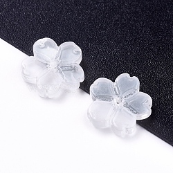 Electroplate Glass Beads, Flower, Clear, 11x2.7mm, Hole: 1mm(EGLA-E059-C01)
