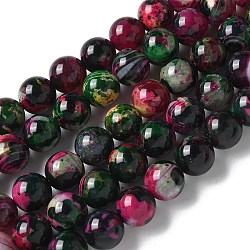 Natural Agate Beads Strands, Dyed & Heated, Round, Black, 10~10.5mm, Hole: 0.7mm, about 38pcs/strand, 14.76''(37.5cm)(G-NH0001-G12-01)