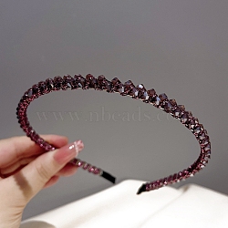 Glass Beaded Hair Bands, Hair Accessories for Women Girls, Purple, 120x80x60mm(PW-WG78237-03)