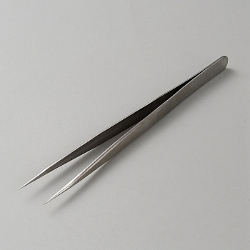 Non-Tarnish 201 Stainless Steel Elbow Tweezers, Stainless Steel Color, 14.1x0.8x0.15~1.7cm