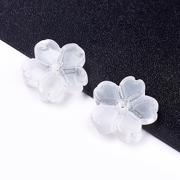Electroplate Glass Beads, Flower, Clear, 11x2.7mm, Hole: 1mm