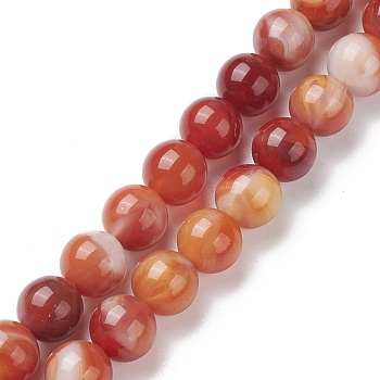Handmade Lampwork Beads Strands, Round, Brown, 10mm, Hole: 1.2mm, about 38pcs/strand, 14.17''(36cm)