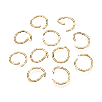 304 Stainless Steel Open Jump Rings, Ion Plating(IP), Long-Lasting Plated, Round, Real 18K Gold Plated, 12x1mm, Inner Diameter: 10mm, 18 Gauge, About 53pcs/bag