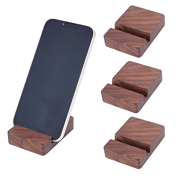 Black Walnut Mobile Phone Holders, Cell Phone Stand Holder, Universal Portable Tablets Holder, Saddle Brown, 80x60x2mm