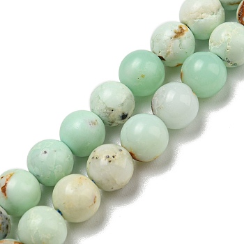 Natural Green Opal Beads Strands, Dyed, Round, 6mm, Hole: 0.8mm, about 62pcs/strand, 15.39~15.63''(39.1~39.7cm)