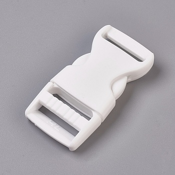 PP Plastic Side Release Buckles, Survival Bracelet Clasps, White, 65x32x12mm, Hole: 4x25mm