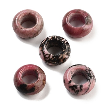 Natural Rhodonite Beads, Rondelle, 16~16.5x8~8.5mm, Hole: 8~8.8mm