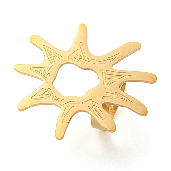 304 Stainless Steel Adjustable Rings for Women, Golden, Sun, Inner Diameter: 17mm