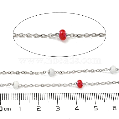 304 cadenas de esmalte de acero inoxidable(AJEW-Z028-09P-08)-2