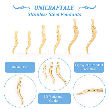 unicraftale 6Stk. 3 Stil 304 Edelstahl-Anhänger(STAS-UN0040-48)-5