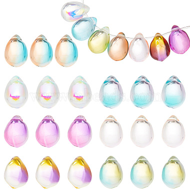 Mixed Color Teardrop Glass Charms