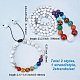 Natural & Synthetic Mixed Gemstone Round Beaded Necklace & Braided Bead Bracelet(SJEW-AR0001-01)-2