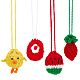 CHGCRAFT 4Pcs 4 Style Woolen Chicken Egg Drawstring Crochet Pouch(AJEW-CA0002-21)-1