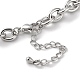 Colliers de perles gradués en laiton plaqué sur crémaillère et bracelets à chaîne à maillons ronds(SJEW-H066-01P)-4