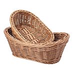 Polypropylene(PP) Storage Baskets, Woven Basket, for Nursery Baby Clothes, Toy, Makeup, Books, Towels, Mixed Color, 25.8x16.1x9.65cm, 19.5x13.05x7.45cm, 2pcs/set(AJEW-GA0002-17)