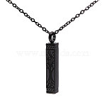 304 Stainless Steel Rectangle with Tree of Life Pendant Urn Ashes Necklaces, Black, 21.85 inch(55.5cm)(NJEW-WH0036-030EB)