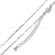 Brass Bar Link Chain Necklaces, Long-Lasting Plated, Real Platinum Plated, 16.14 inch(41cm)(NJEW-K123-04P)