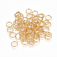 304 Stainless Steel Split Rings, Double Loops Jump Rings, Golden, 7x1.5mm, about 6mm inner diameter, Single Wire: 0.75mm(X-STAS-H413-05G-B)