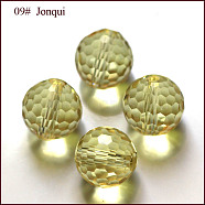 Imitation Austrian Crystal Beads, Grade AAA, Faceted(128 Facets), Round, Dark Khaki, 10mm, Hole: 0.9~1mm(SWAR-F073-10mm-09)
