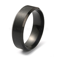 201 Stainless Steel Plain Band Ring for Men Women, Matte Gunmetal Color, 8mm, Inner Diameter: 22.3mm(RJEW-WH0010-06I-MB)