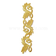 Leaf Computerized Embroidery Cloth Iron on/Sew on Patches, Costume Accessories, Appliques, Gold, 203x41x1mm(DIY-WH0366-97)