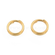 304 Stainless Steel Split Rings, Double Loops Jump Rings, Golden, 5x1mm, Inner Diameter: 3.5mm, Single Wire: 0.5mm(STAS-N092-171E-01G)