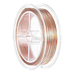 Round Copper Wire for Jewelry Making, with Spool, Red Copper, 24 Gauge, 0.5mm, about 196.85 Feet(60m)/roll(CWIR-BC0002-08R)