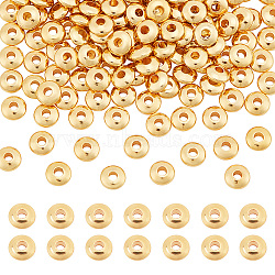 Elite Brass Spacer Beads, Nickel Free, Flat Round, Real 18K Gold Plated, 5x2mm, Hole: 1.5mm(KK-PH0005-61)