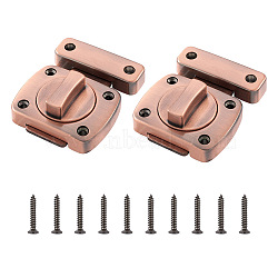 Zinc Alloy Latch Lock Set, with Screws, Red Copper, 64.5~65x20.5~80x12.5~24mm,, Hole: 4~4.5mm(SW-TAC0001-21D)