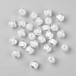Transparent Acrylic Beads, Bead in Bead, Round, Pumpkin, Clear, 10mm, Hole: 2mm, about 1100pcs/500g(TACR-S089-10mm-01)