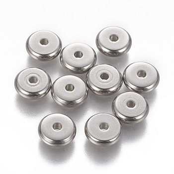 304 Stainless Steel Spacer Beads, Rondelle, Stainless Steel Color, 8x2.5mm, Hole: 1.6mm