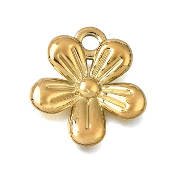 304 Stainless Steel Pendants, Flower Charms, Golden, 23x21x3mm, Hole: 3mm