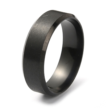 201 Stainless Steel Plain Band Ring for Men Women, Matte Gunmetal Color, 8mm, Inner Diameter: 22.3mm