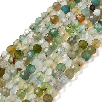 Natural Agate Beads Strands, Dyed and Heated, Faceted, Round, 4~4.5mm, Hole: 0.7mm, about 91pcs/strand, 15.24 inch(38.7cm)