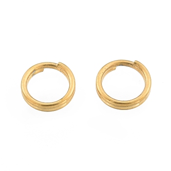 304 Stainless Steel Split Rings, Double Loops Jump Rings, Golden, 5x1mm, Inner Diameter: 3.5mm, Single Wire: 0.5mm