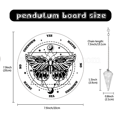 Creatcabin tablero de péndulo collar de radiestesia kit de fabricación de adivinación diy(DIY-CN0001-79)-2