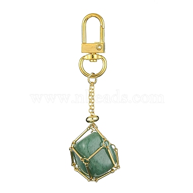 Brass Braided Chain Pouch Holder Pendant Decorations(HJEW-JM01242-01)-2