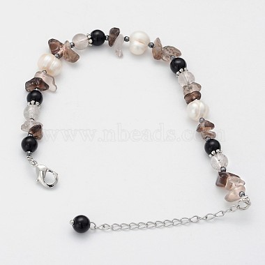 Natural Mixed Stone and Pearl Beaded Bracelets(BJEW-JB01982)-3