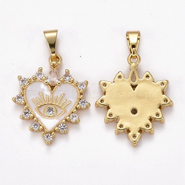 Brass Clear Cubic Zirconia Pendants(ZIRC-J025-67G-06)-2