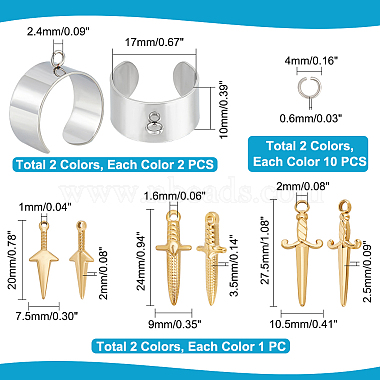 DIY Dagger Charm Ring Making Kit(DIY-UN0004-64)-4