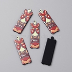 Acrylic Pendants, FireBrick, 55x16.5x2mm, Hole: 1.8mm(MACR-WH0010-08D)