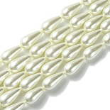 16mm White Teardrop Glass Beads(X-HY-AB426-EM099)