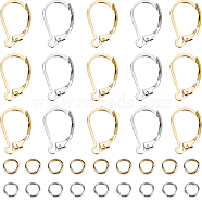 Earring Finding Kits, include 60Pcs 304 Stainless Steel Leverback Earring Findings, 60Pcs Rack Plating Brass Jump Rings, Mixed Color, 120pcs/box(DIY-CN0002-56)